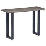 ZNTS Console Table Grey 115x35x76 cm Solid Aacia Wood and Iron 247831