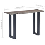 ZNTS Console Table Grey 115x35x76 cm Solid Aacia Wood and Iron 247831