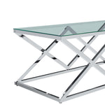 ZNTS Coffee Table Transparent 120x60x45 cm Tempered Glass and Stainless Steel 249855