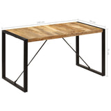 ZNTS Dining Table 140x70x75 cm Solid Mango Wood 247420
