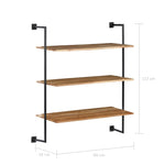 ZNTS Wall Shelf 94x35x113 cm Solid Acacia Wood 247695