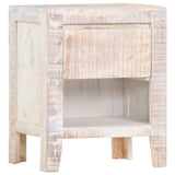 ZNTS Bedside Cabinet White 40x30x50 cm Solid Acacia Wood 247743