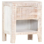 ZNTS Bedside Cabinet White 40x30x50 cm Solid Acacia Wood 247743