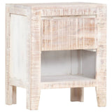ZNTS Bedside Cabinet White 40x30x50 cm Solid Acacia Wood 247743