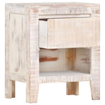 ZNTS Bedside Cabinet White 40x30x50 cm Solid Acacia Wood 247743