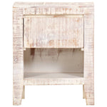 ZNTS Bedside Cabinet White 40x30x50 cm Solid Acacia Wood 247743
