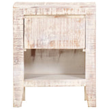 ZNTS Bedside Cabinet White 40x30x50 cm Solid Acacia Wood 247743