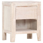 ZNTS Bedside Cabinet White 40x30x50 cm Solid Acacia Wood 247743