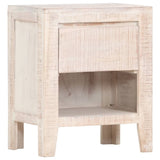 ZNTS Bedside Cabinet White 40x30x50 cm Solid Acacia Wood 247743