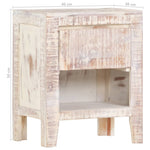 ZNTS Bedside Cabinet White 40x30x50 cm Solid Acacia Wood 247743