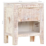 ZNTS Bedside Cabinet White 40x30x50 cm Solid Acacia Wood 247743