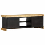 ZNTS TV Cabinet Black 120x30x40 cm Solid Mango Wood 247756