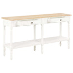 ZNTS Sideboard White and Brown 150x35x77 cm Solid Wood 249826