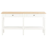 ZNTS Sideboard White and Brown 150x35x77 cm Solid Wood 249826