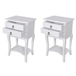 ZNTS Nightstands with Drawers 2 pcs White 276043