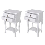 ZNTS Nightstands with Drawers 2 pcs White 276043