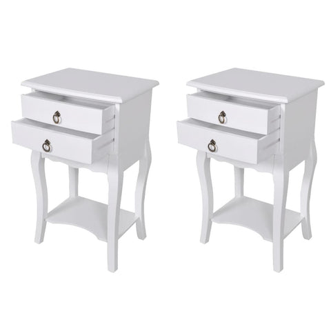 ZNTS Nightstands with Drawers 2 pcs White 276043