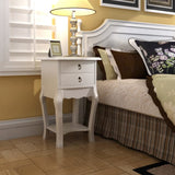ZNTS Nightstands with Drawers 2 pcs White 276043
