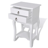 ZNTS Nightstands with Drawers 2 pcs White 276043