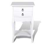 ZNTS Nightstands with Drawers 2 pcs White 276043