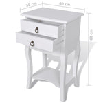 ZNTS Nightstands with Drawers 2 pcs White 276043