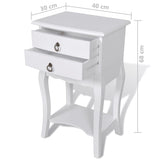 ZNTS Nightstands with Drawers 2 pcs White 276043