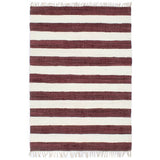 ZNTS Hand-woven Chindi Rug Cotton 200x290 cm Burgundy and White 133920