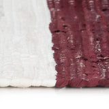 ZNTS Hand-woven Chindi Rug Cotton 200x290 cm Burgundy and White 133920