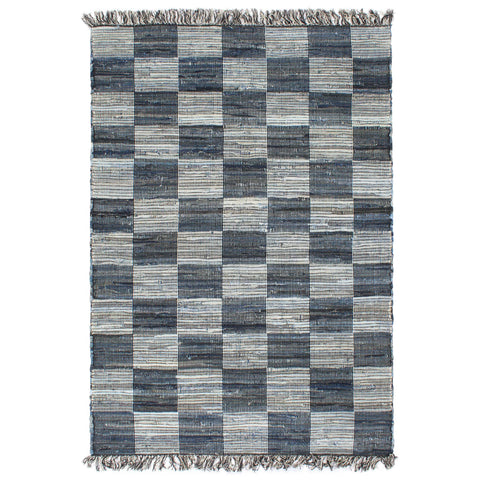 ZNTS Hand-woven Chindi Rug Denim 200x290 cm Blue 133952
