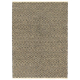 ZNTS Hand-woven Chindi Rug Leather Cotton 190x280 cm Black 133988