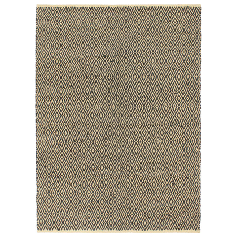 ZNTS Hand-woven Chindi Rug Leather Cotton 190x280 cm Black 133988
