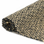 ZNTS Hand-woven Chindi Rug Leather Cotton 190x280 cm Black 133988