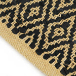 ZNTS Hand-woven Chindi Rug Leather Cotton 190x280 cm Black 133988