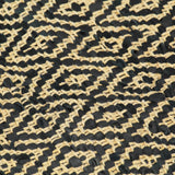 ZNTS Hand-woven Chindi Rug Leather Cotton 190x280 cm Black 133988