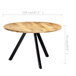 ZNTS Dining Table 120x76 cm Solid Mango Wood 247848