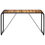 ZNTS Dining Table 140x70x76 cm Solid Rough Mango Wood 247867