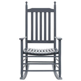 ZNTS Rocking Chair with Curved Seat Grey Poplar Wood 45698