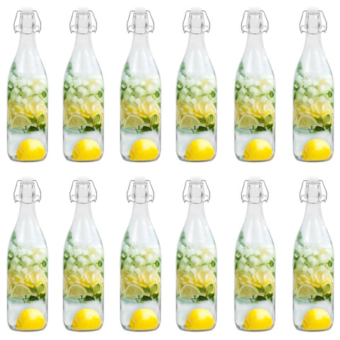 ZNTS Glass Bottle with Clip Closure 12 pcs 1 L 50826
