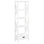 ZNTS Bookcase with 1 Drawer White 60x30x170 cm MDF 280035