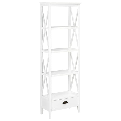ZNTS Bookcase with 1 Drawer White 60x30x170 cm MDF 280035