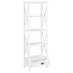 ZNTS Bookcase with 1 Drawer White 60x30x170 cm MDF 280035