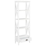 ZNTS Bookcase with 1 Drawer White 60x30x170 cm MDF 280035