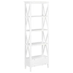 ZNTS Bookcase with 1 Drawer White 60x30x170 cm MDF 280035