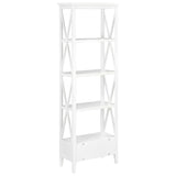 ZNTS Bookcase with 1 Drawer White 60x30x170 cm MDF 280035