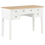 ZNTS Writing Desk White 109.5x45x77.5 cm Wood 280069