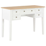 ZNTS Writing Desk White 109.5x45x77.5 cm Wood 280069