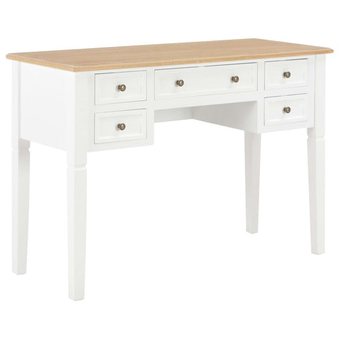 ZNTS Writing Desk White 109.5x45x77.5 cm Wood 280069