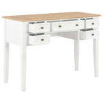 ZNTS Writing Desk White 109.5x45x77.5 cm Wood 280069