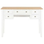 ZNTS Writing Desk White 109.5x45x77.5 cm Wood 280069