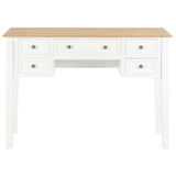ZNTS Writing Desk White 109.5x45x77.5 cm Wood 280069